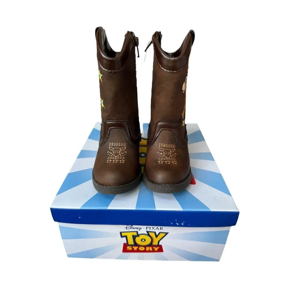 Disney Pixar Kids Brown Toy Story Kids Cowboy Western Boots Size 5